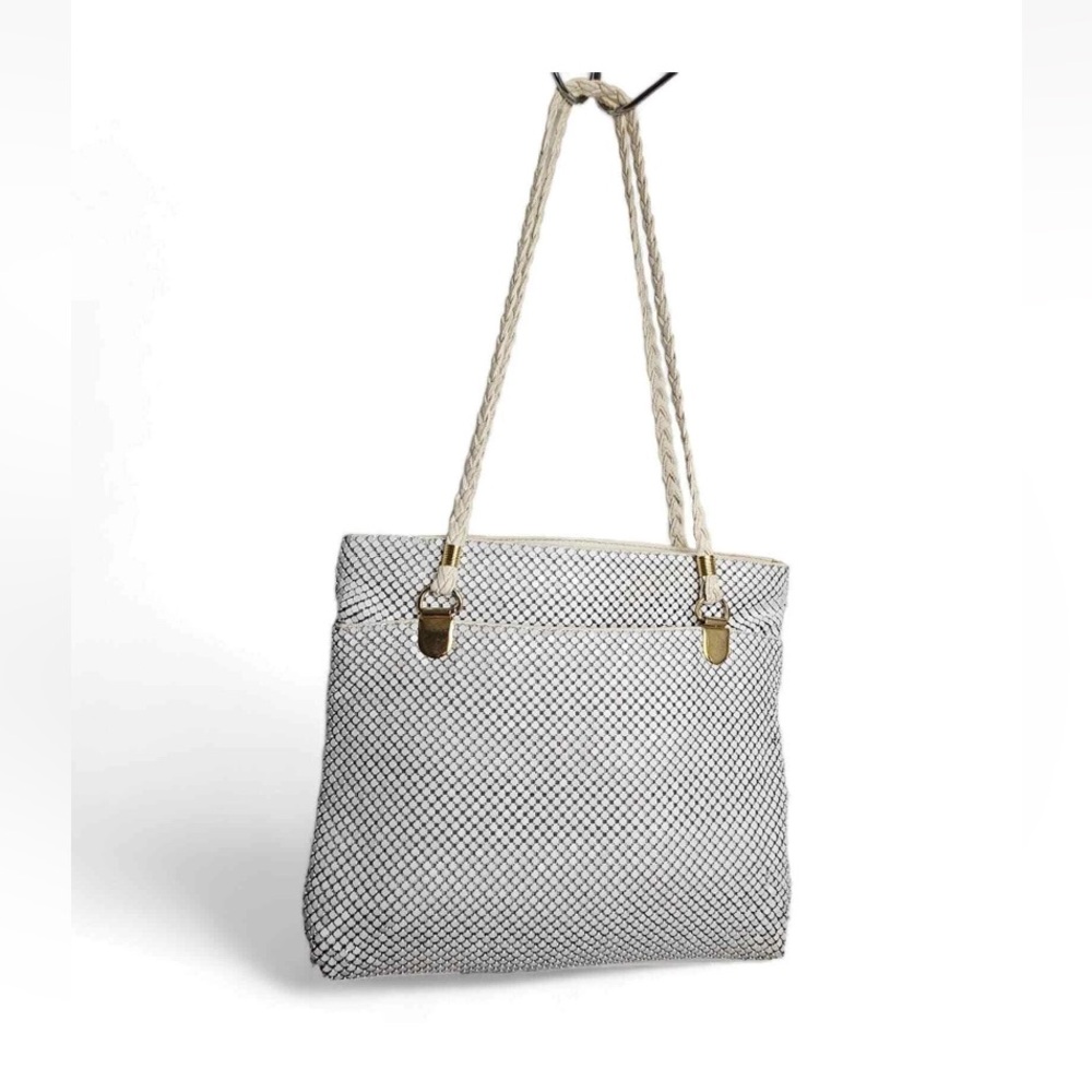 Bags by Marlo Vintage White and gold Metal Mesh Purse